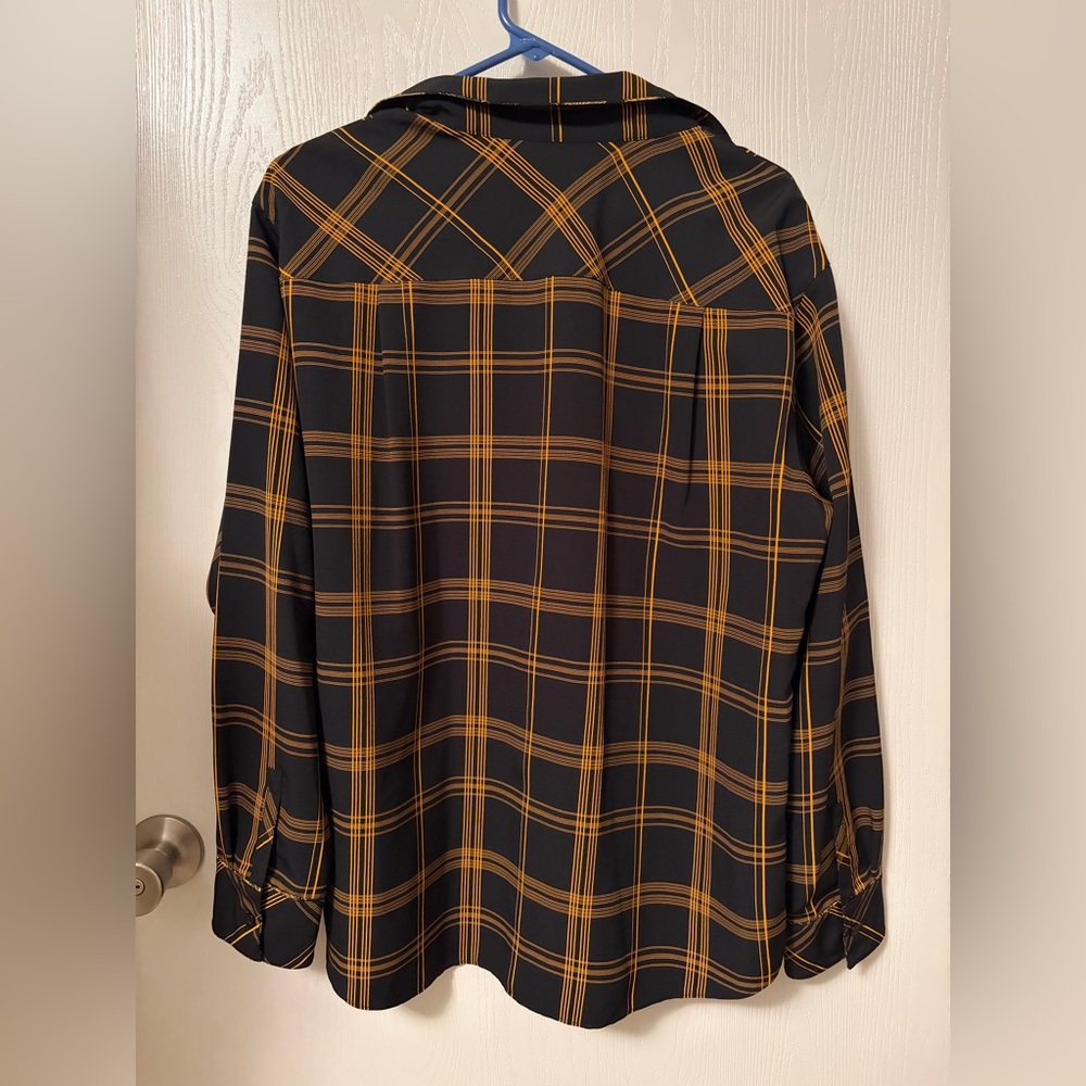 Lafayette 148 Rae Plaid Button Down Shirt Size Large - Picture 5 of 5